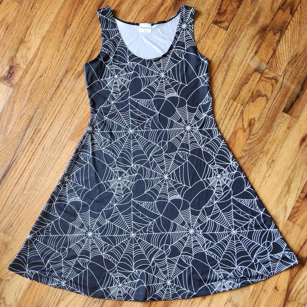 Cow Cow Spider Web Skater Dress